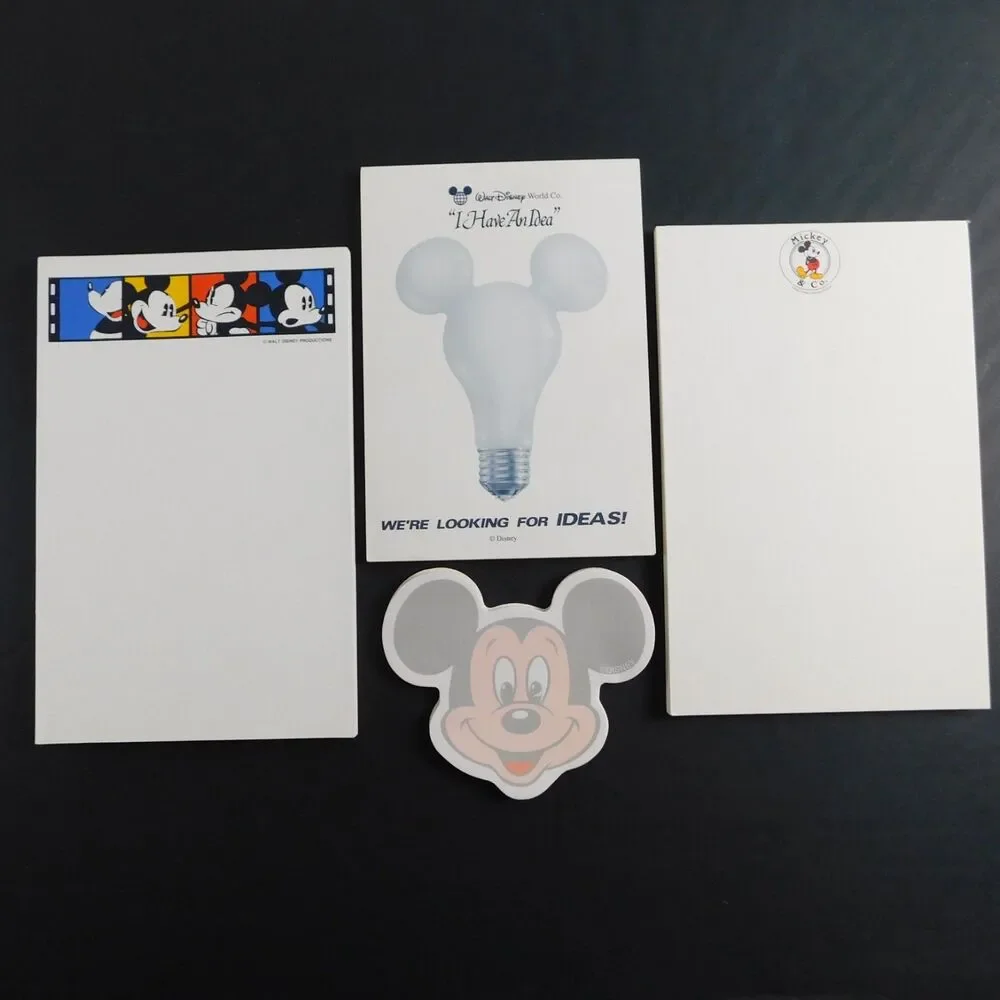 Walt Disney Mickey Mouse Notepads Lot of 4, Contempo, WD World Ears, Stationery
